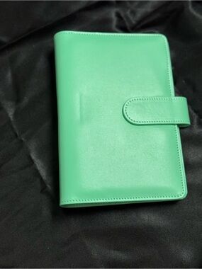 Mint Green Leather Planner/ Budget binder A6